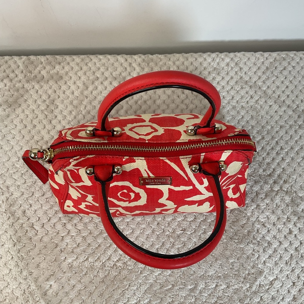 Kate Spade Red Flower Handbag - Picture 7 of 13